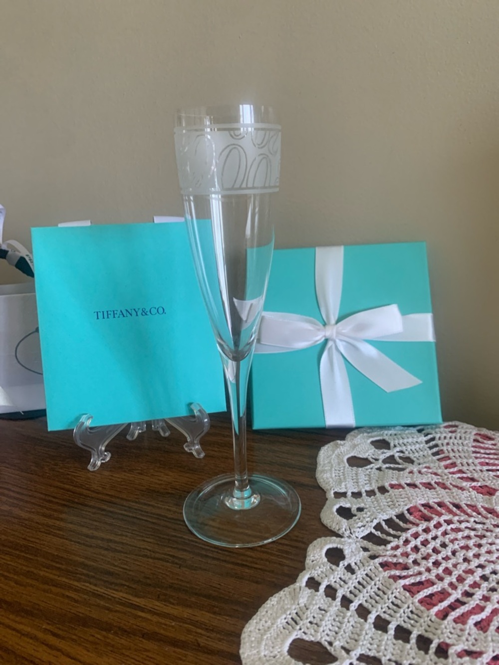Tiffany & Co. 2000 millennial Crystal Champagne Flute 64